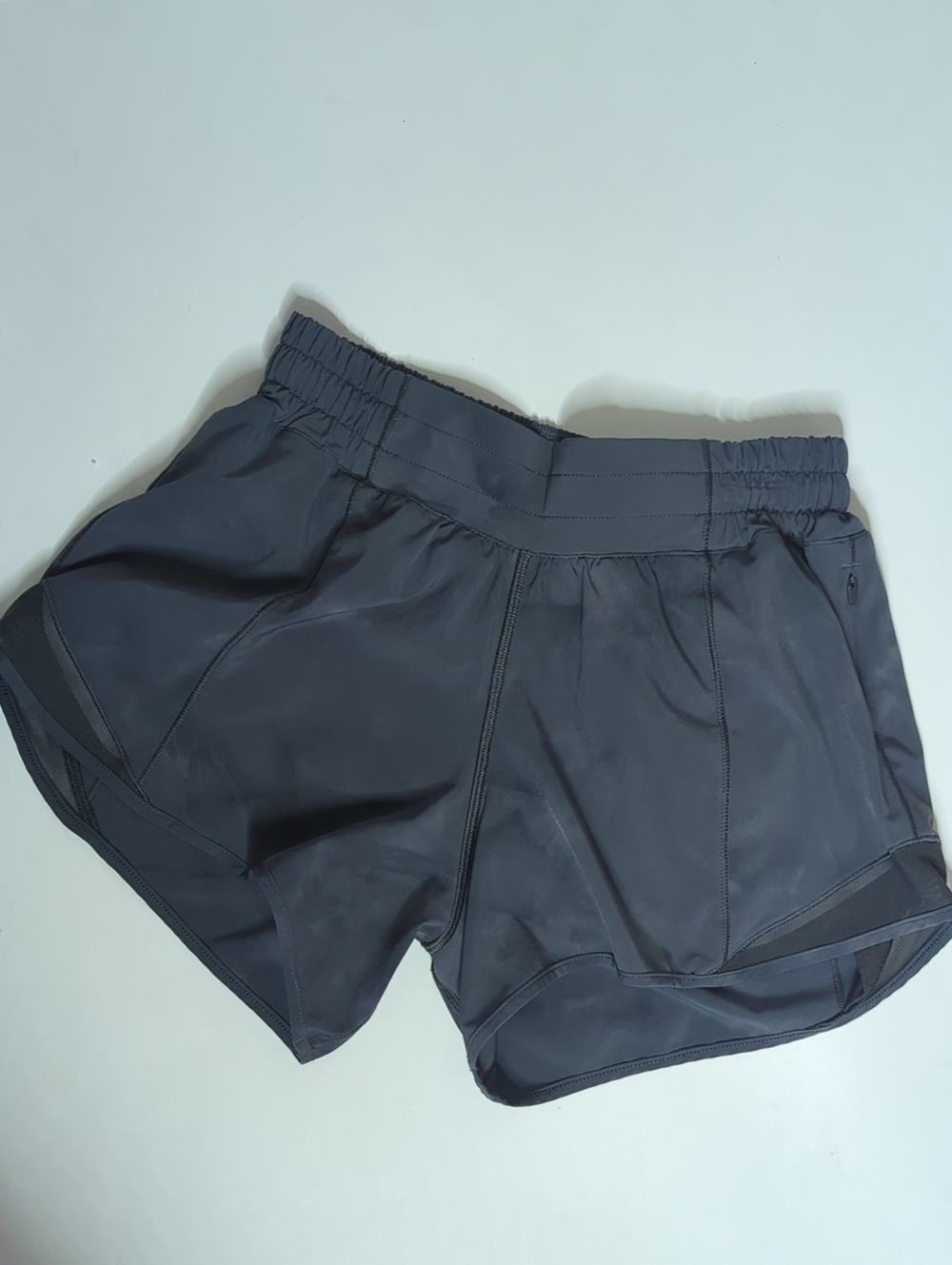 Lululemon Hotty Hot Low Rise Lined Short Diamond Dye Pitch Graphite Grey Size 4